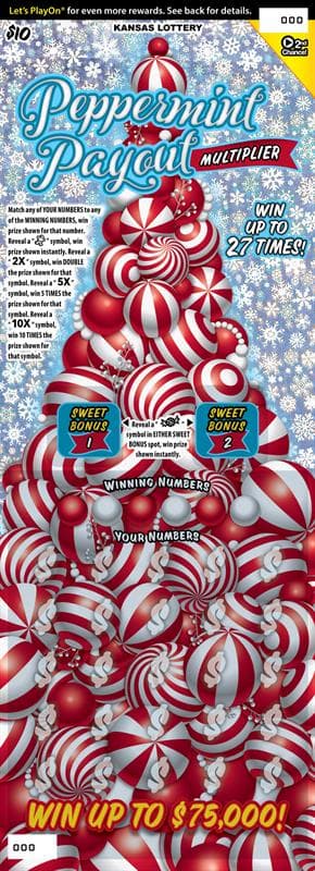 PEPPERMINT PAYOUT MULTIPLIER scratch-off ticket