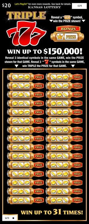 TRIPLE 777 scratch-off ticket