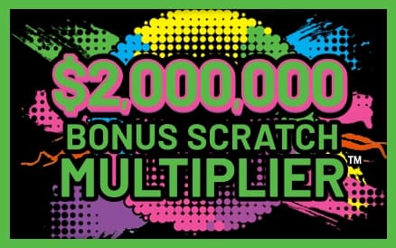 $2,000,000 BONUS SCRATCH MULTIPLIER scratch-off ticket