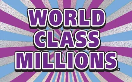 WORLD CLASS MILLIONS scratch-off ticket
