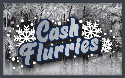 CASH FLURRIES scratch-off ticket