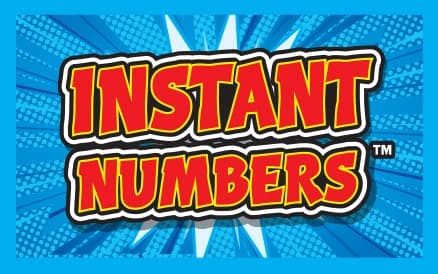 INSTANT NUMBERS scratch-off ticket