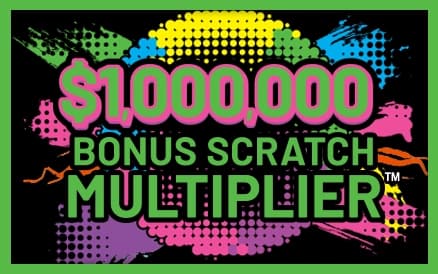 $1,000,000 BONUS SCRATCH MULTIPLIER scratch-off ticket
