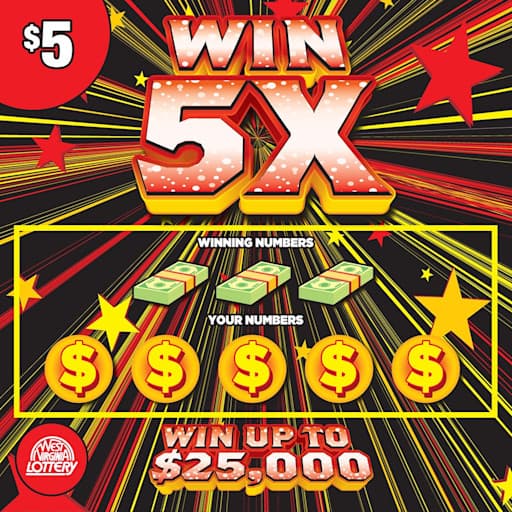 WIN 5X scratch-off ticket