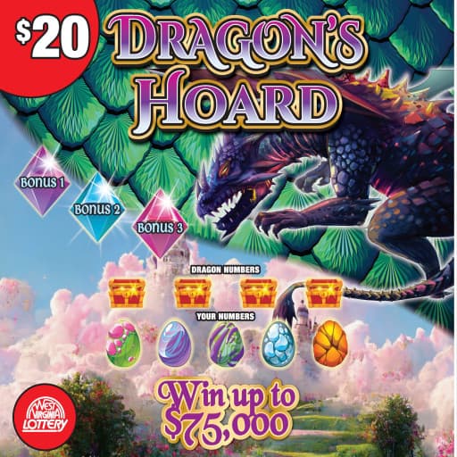 DRAGONÂS HOARD scratch-off ticket
