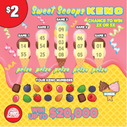 KENO - TRUCK-SCOOPS-GREEN-PRIMO scratch-off ticket
