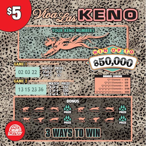 VIVA LAS KENO scratch-off ticket