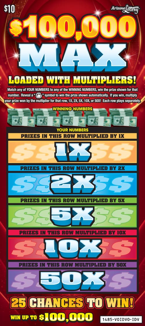 $100,000 MAX scratch-off ticket