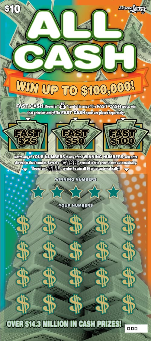 ALL CASH scratch-off ticket