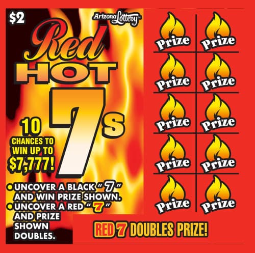 RED HOT 7S scratch-off ticket