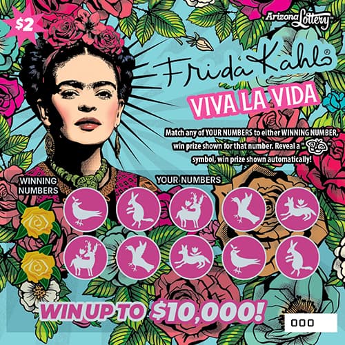 FRIDA KAHLO VIVA LA VIDA scratch-off ticket
