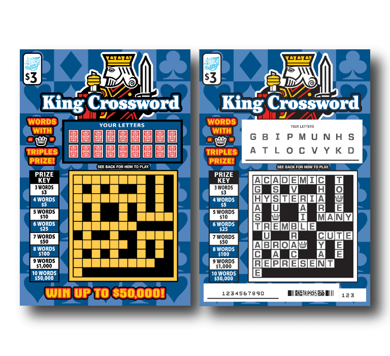 KING CROSSWORD scratch-off ticket