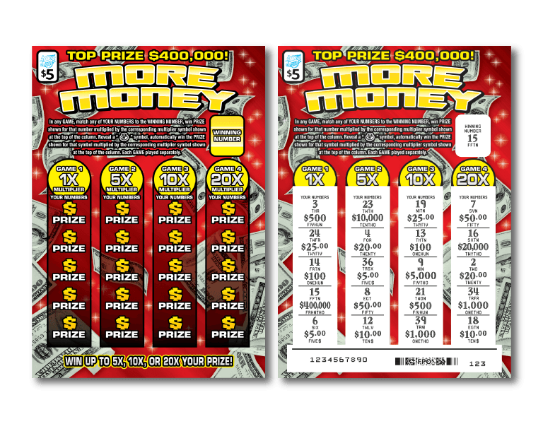MORE MONEY scratch-off ticket