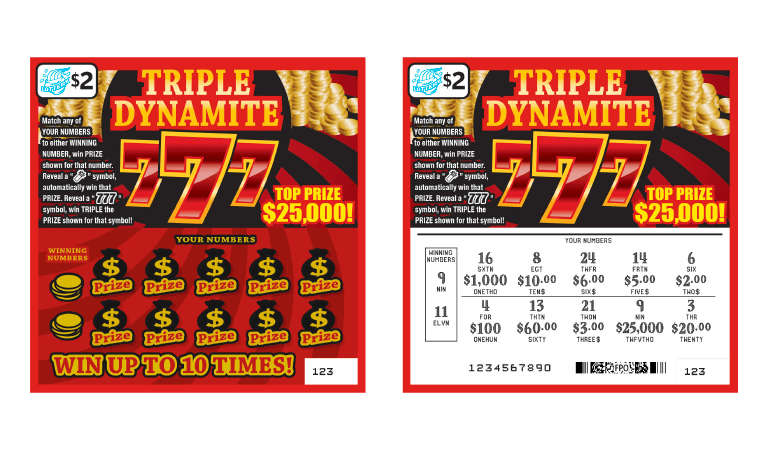 TRIPLE DYNAMITE 777 scratch-off ticket