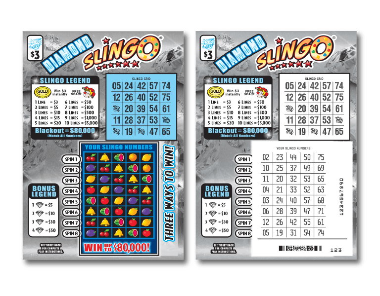 DIAMOND SLINGO scratch-off ticket