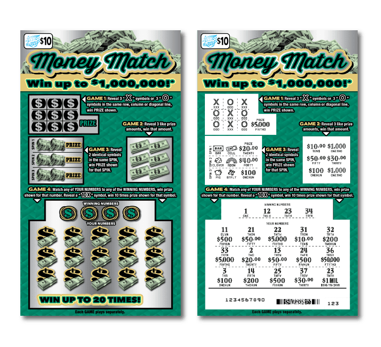 MONEY MATCH scratch-off ticket