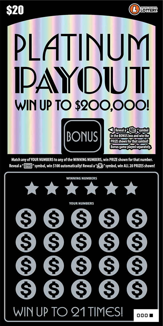 PLATINUM PAYOUT scratch-off ticket