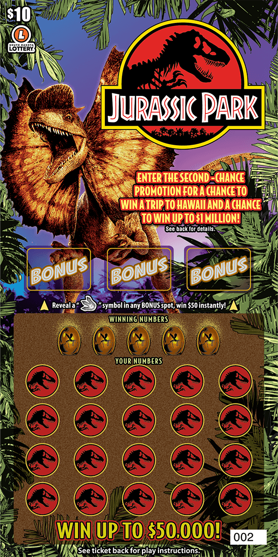 JURASSIC PARK scratch-off ticket