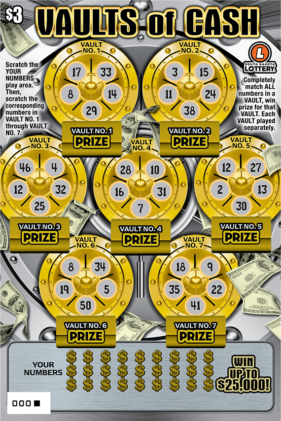 VAULTS OF CASH scratch-off ticket