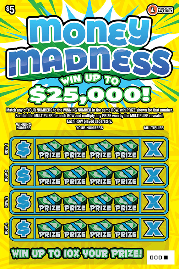 MONEY MADNESS scratch-off ticket
