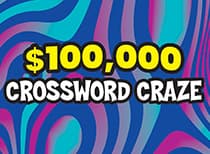 $100,000 CROSSWORD CRAZE scratch-off ticket