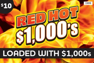 RED HOT $1,000'S scratch-off ticket