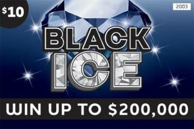 BLACK ICE scratch-off ticket