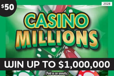 CASINO MILLIONS scratch-off ticket
