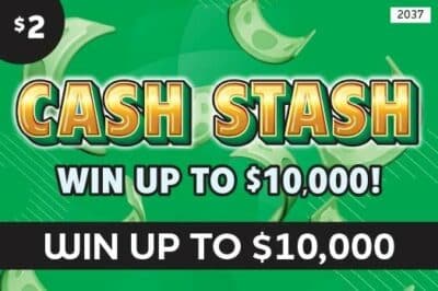 CASH STASH scratch-off ticket