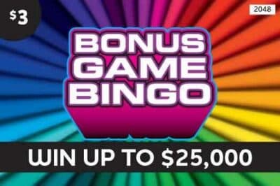 BONUS GAME BINGO scratch-off ticket