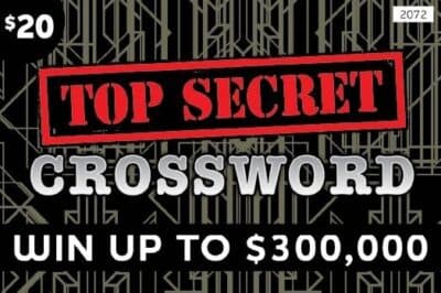 TOP SECRET CROSSWORD scratch-off ticket