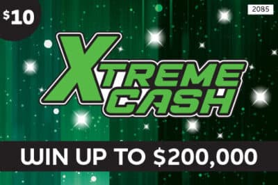 XTREME CASH scratch-off ticket