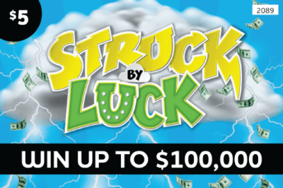 STRUCK BY LUCK scratch-off ticket