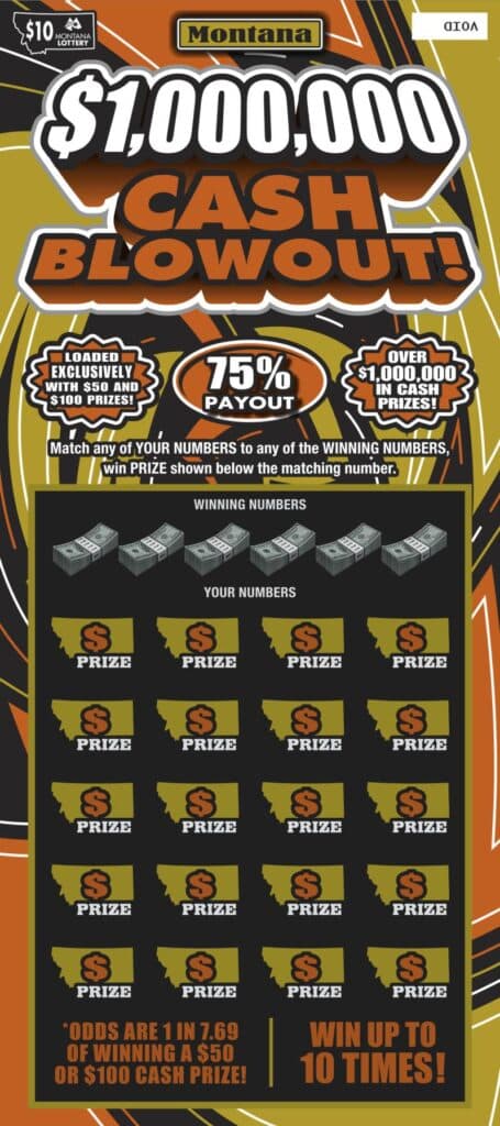 $1,000,000 CASH BLOWOUT! scratch-off ticket
