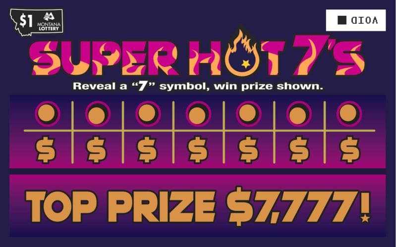 SUPER HOT 7’S scratch-off ticket