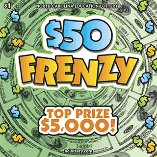 $50 FRENZY scratch-off ticket