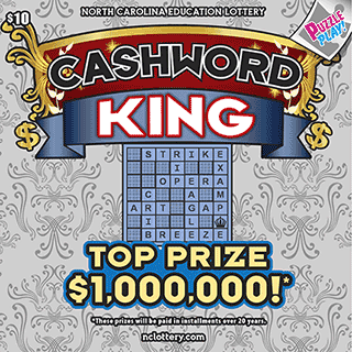 CASHWORD KING scratch-off ticket