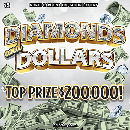 DIAMONDS AND DOLLARS scratch-off ticket