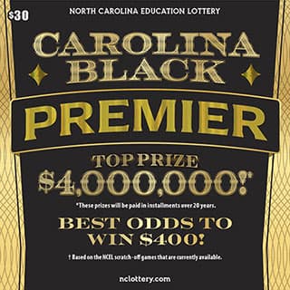 CAROLINA BLACK PREMIER scratch-off ticket