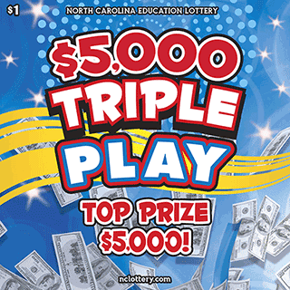 $5,000 TRIPLE PLAY scratch-off ticket
