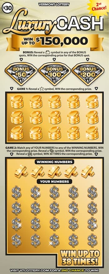 LUXURY CASH scratch-off ticket