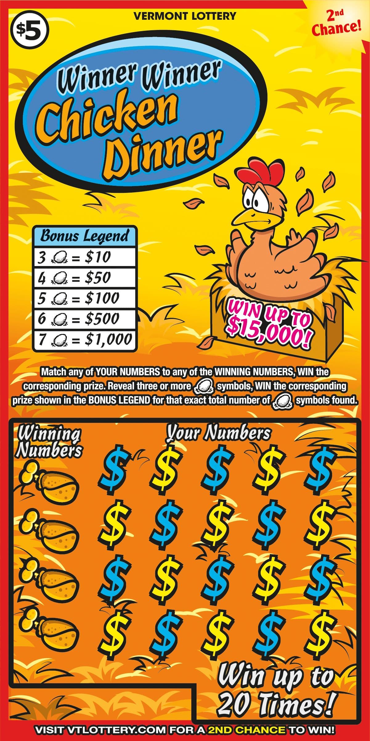 WINNER WINNER CHICKEN DINNER scratch-off ticket