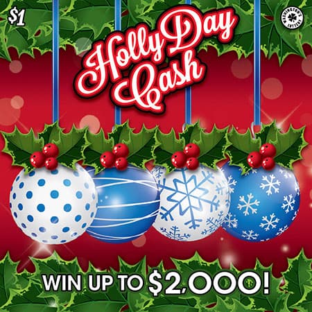 HOLLY DAY CASH scratch-off ticket