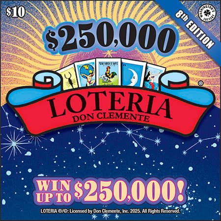 $250,000 LOTERIA 8TH EDITION scratch-off ticket