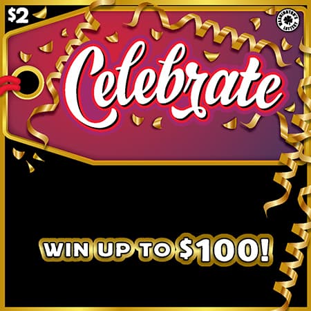 CELEBRATE scratch-off ticket