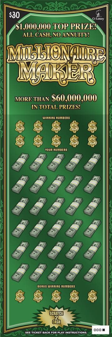 MILLIONAIRE MAKER scratch-off ticket