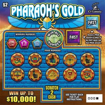 PHARAOH'S GOLD scratch-off ticket