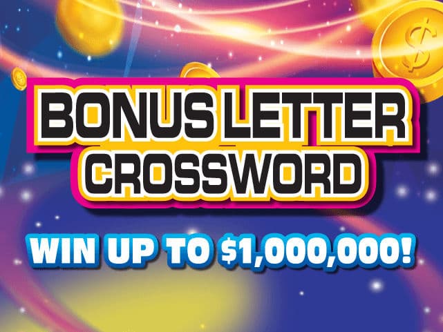 BONUS LETTER CROSSWORD scratch-off ticket