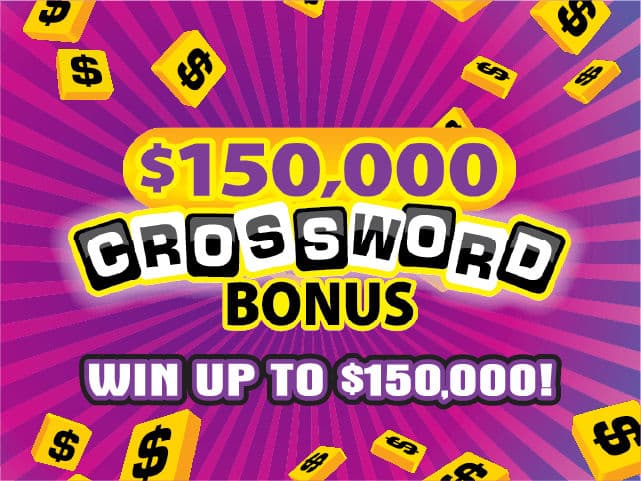 $150,000 CROSSWORD BONUS scratch-off ticket