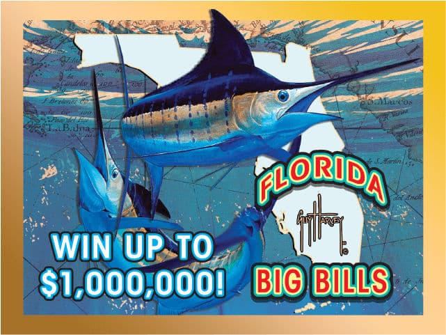 GUY HARVEY © $1,000,000 FLORIDA BIG BILLS scratch-off ticket